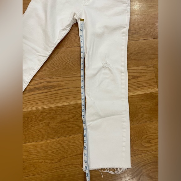 Gap High Rise Ankle Flare Jeans Crisp White destructed raw hem size 2/26 - Picture 10 of 10